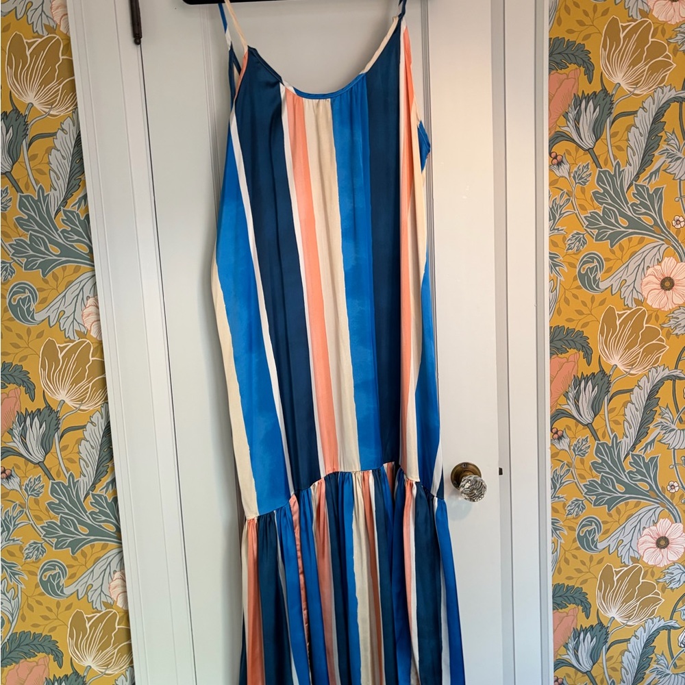 Lemlem x H&M Striped Navy, Blue & Cream Sleeveless Maxi Dress